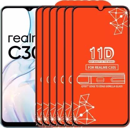 Adirajzon Edge To Edge Screen Guard for Realme C30S Tampad Glass with Water-proof (Pack of 3)
