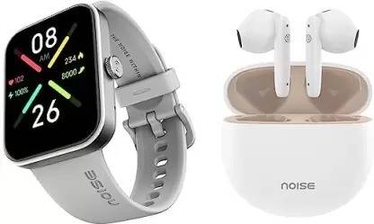 TANYA ENTERPRISES Edge To Edge Screen Guard for Noise Pulse Go Buzz Smart Watch with Advanced Bluetooth Calling,Mist Grey & Buds VS104 Pro Truly Wireless in Ear Earbuds with 40H of Playtime, Quad Mic with ENC, Instacharge(Snow White)-0.001.768