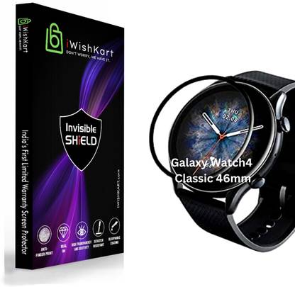 iWishKart Edge To Edge Tempered Glass for SAMSUNG Watch 4 Classic 46MM, SAMSUNG Watch 4 Classic 46MM 5G, SAMSUNG Galaxy Watch 4 Classic 46MM, SAMSUNG Galaxy Watch 4 Classic 46MM 5G, Watch4 46 mm, PMMA with Border Protection