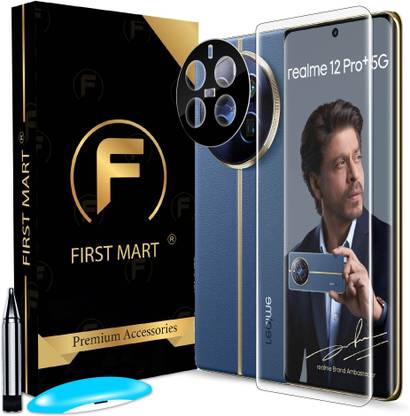 FIRST MART Edge To Edge Tempered Glass for Realme 12 Pro Plus 5G, Realme 12 Pro Plus, Realme 12 Pro +, Realme 12 Pro + 5G, Realme 12 Pro 5G, Realme 12 Pro, Realme 12Pro, 1 UV Glue Tempered Glass and 1 Black Camera Lens