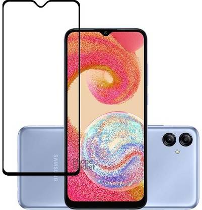 NIMMIKA ENTERPRISES Edge To Edge Tempered Glass for Samsung Galaxy A04E(Premium Tempered Glass | Cobra Scale Texture | Full Coverage | Ultra-Thin Design | Oleophobic Coating | Case-Friendly Design | Crystal Clear Display | Residue-Free Removal)