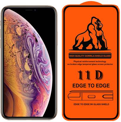 9H Edge To Edge Tempered Glass for Apple iPhone XS --Ultimate Protection Kit Edge to Edge Screen Protector 9H Hardness Ultra HD Anti-Scratch-11D)