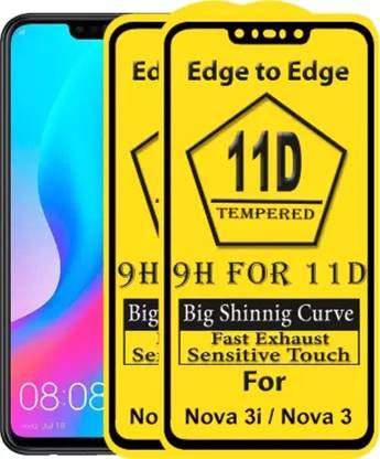 9H Edge To Edge Tempered Glass for Huawei Nova 3/ 3i -Edge-to-Edge Full Screen Coverage with Easy Installation Kit (Anti-Scratch)-11D