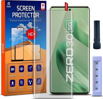 FAVJIP Edge To Edge Tempered Glass for Infinix Zero 30 5G, 3D Curved UV Liquide Glue Glass with Easy Installation Kit