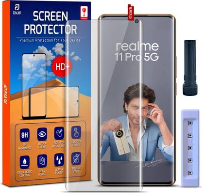 FAVJIP Edge To Edge Tempered Glass for Realme 11 Pro, Realme 11 Pro Plus, Realme 10 Pro, Realme 10 Pro Plus, Realme Narzo 60 Pro, 3D Curved UV Liquide Glue Glass with Easy Installation Kit
