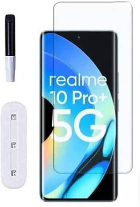 S-Softline Edge To Edge Tempered Glass for Realme 10 Pro Plus 5G, UV Temper Glass Screen Protector Slim 9H Hard 2.5D