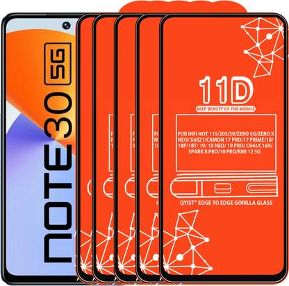 Qyist Edge To Edge Tempered Glass for FOR INFINIX HOT 11S, INFINIX HOT 20S, INFINIX HOT 30, INFINIX ZERO 5G, INFINIX ZERO X NEO, X6821, TECNO CAMON 17 PRO, TECNO CAMON 17 PRIME, TECNO CAMON 18, TECNO CAMON 18P, TECNO CAMON 18T, TECNO CAMON 19, TECNO CAMON 19 NEO, TECNO CAMON 19 PRO, CH6I, C16N, TECNO SPARK 8 PRO, TECNO SPARK 10 PRO, REDMI 12 5G, POCO M6 PRO 5G, TECNO CAMON 20 PRO, INFINIX NOTE 30 5G, INFINIX HOT 30 5G, TECNO POVA NEO 5G, LAVA STORM 5G