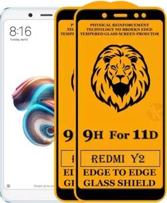 HIE POWER Edge To Edge Tempered Glass for Redmi Y2 (Gorilla Glass Full HD Glass Pack Of 2)