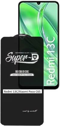 Mersal Edge To Edge Tempered Glass for Redmi 13C, Full Coverage Gorilla Protector (Except Edges)