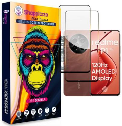 Shoppitzzo Edge To Edge Tempered Glass for Realme P1| Realme C65(6.67 Inch)**NeoShield**Millitary Grade-Anti Explosion-Tempered Glass/Full Screen Coverage-Edge to Edge/9H Hardness/With Easy Installation Kit