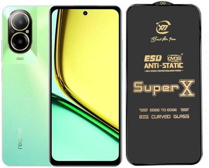 Resolute Edge To Edge Tempered Glass for Realme C67 4G, SUPER X, ESD Glass, Protector, Tempered Glass, Screen Guard, Anti Static, Big Curve Glass, Dust Proof