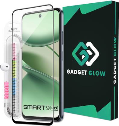 Gadget Glow Edge To Edge Tempered Glass for Infinix Smart 9 Hd 5G, Infinix Smart 9 Hd, Smart 9 HD 5G, OG Tempered Glass with Cable Protector