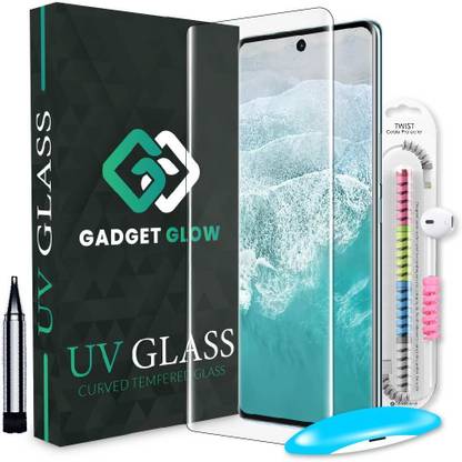 Gadget Glow Edge To Edge Tempered Glass for Vivo V30 Pro 5G, V30 Pro 5G, Vivo V30 Pro, Vivo V30 5G, V30 5G, V30, UV Light Tempered Glass with Cable Protector