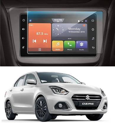 KACA Tempered Glass Guard for Suzuki Dzire VXi CNG Navigation & Infotainment System [Clear, 2]