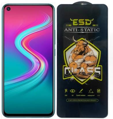 Resolute Edge To Edge Tempered Glass for Infinix S5 lite, ESD Tempered Glass, ESD Screen Protector, Anti Static, Screen Protector