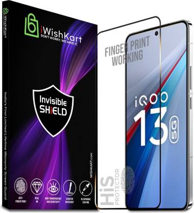iWishKart Edge To Edge Tempered Glass for iQOO 13 5G, Ultrasonic Fingerprint Working 1.5mm , Military grade Edge to Edge Premium gorilla glass with Self Installation Guide - Wet & Dry wipes, Dust Absorber [With Warranty], iq13 / iq 13