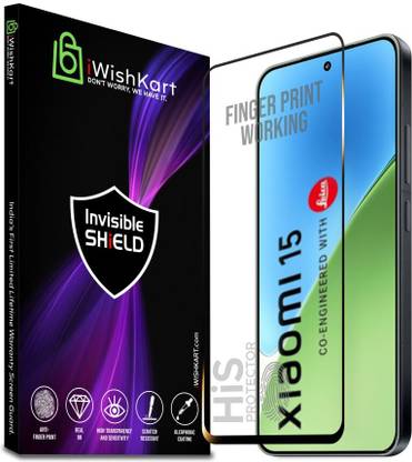 iWishKart Edge To Edge Tempered Glass for Xiaomi 15 5G, Xiaomi 15, Fingerprint Working, Premium Military grade Edge to Edge Premium gorilla temper / tg black glass screenguard with Self Installation Guide - Wet & Dry wipes, Dust Absorber [With Warranty] mobile ka gilas cover, mi 15, mi15