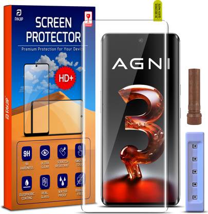 FAVJIP Edge To Edge Tempered Glass for Agni 3 5G, Lava Agni 3 5G, 3D Curved UV Liquide Glue Screen Protector Guard with Easy Installation Kit