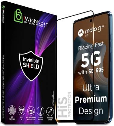 iWishKart Edge To Edge Tempered Glass for MOTOROLA moto g34 5G, MOTOROLA moto g45 5G, MOTOROLA Moto G34, MOTOROLA Moto G34 5G, MOTOROLA g34, g 34 / g 45, Military grade Edge to Edge gorilla glass