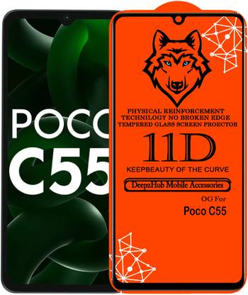 DeepzHub Edge To Edge Tempered Glass for POCO C55