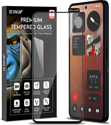 FAVJIP Edge To Edge Tempered Glass for Nothing Phone (3a), Nothing Phone (3a), Nothing Phone (3a), Nothing 3A 5G, Self Adhesive Screen Guard Protector with Easy Installation Kit
