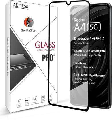 Aeidess Edge To Edge Tempered Glass for REDMI A4