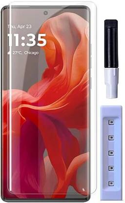 ESD Edge To Edge Tempered Glass for REALME GT6T / REALME GT6T 5G Premium Advanced Border Less UV Screen Protector || Full Coverage Design || UV-Curing Technology || Scratch & Shatter Resistant || Touch Sensitive & Smudge-Free || and Easy Installation Kit (Free UV Light , UV Glue And Cable Protector Inside.)
