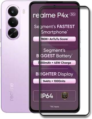 NKCASE Edge To Edge Tempered Glass for Realme P4x 5G