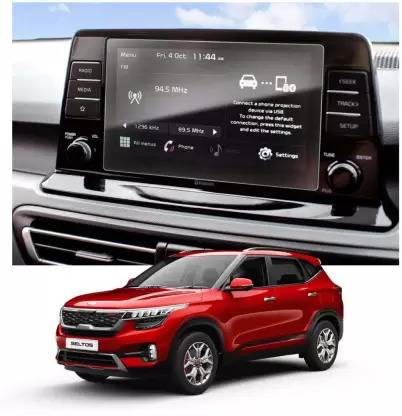 ARBAN Edge To Edge Tempered Glass for Tempered Glass Guard for car music and navigation system screen of KIA SELTOS 8 inch
