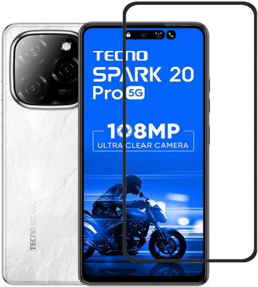 SNAMRT Edge To Edge Tempered Glass for Tecno Spark 20 Pro 5G
