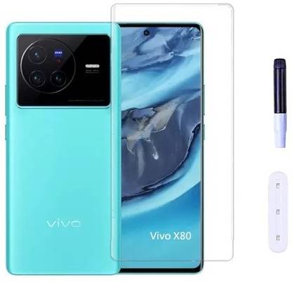 Mersal Edge To Edge Tempered Glass for Vivo X80, UV Curved Screen Protector with Easy Installation Kit