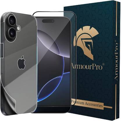 ArmourPro Edge To Edge Tempered Glass for iPhone 16, Apple iPhone 16, OG Glass and Back Screen Guard