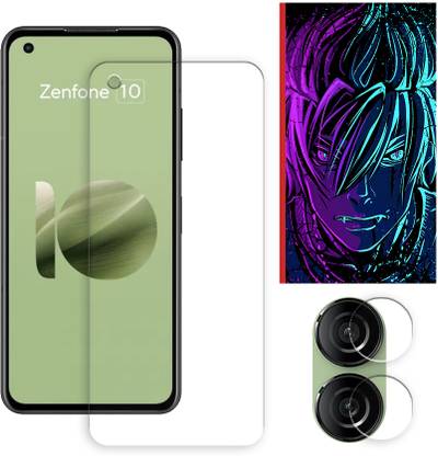 SOMTONE Edge To Edge Tempered Glass for Asus Zenfone 10 5G Tempered Glass Screen Protector | Anti-Scratch | Edge to Edge Full Coverage | 9H Hardness (1 FRONT SCREEN GUARD + 1 CAMERA LENS PROTECTOR + 1 FREE BACK EMBOSSED SKIN002)