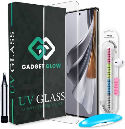 Gadget Glow Edge To Edge Tempered Glass for Oppo Reno 10 Pro 5G, Oppo Reno 10 Pro, Oppo Reno 10 5G, Oppo Reno 10, Oppo Reno10 Pro 5G, Oppo Reno 10 Plus 5G, Oppo Reno 10 + 5G, Reno10 Plus 5G, Oppo Reno 8T 5G, UV Glue Tempered Glass with Cable Protector