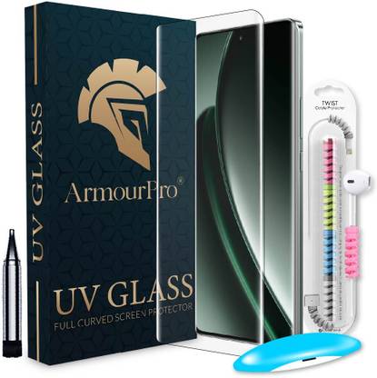 ArmourPro Edge To Edge Tempered Glass for Realme GT 6 5G, Realme GT 6, GT 6 5G, UV Glue Tempered Glass with Cable Protector