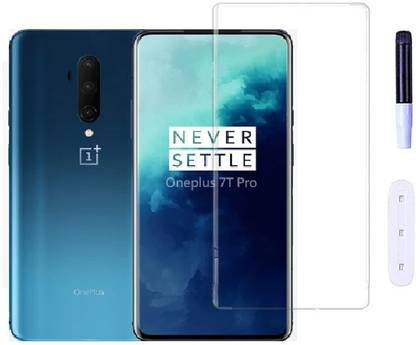 Bigil Edge To Edge Tempered Glass for Oneplus 7T Pro, UV Curved Screen Protector