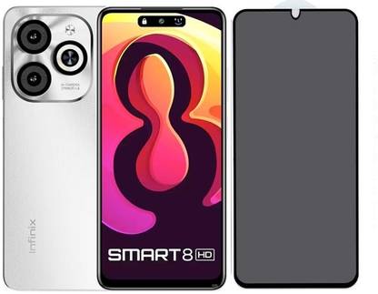 Resolute Edge To Edge Tempered Glass for Infinix Smart 8 HD, Privacy Glass, ESD Glass, Anti Peep, Anti Static, Big Curve Glass, Dust Proof, Protector, Tempered Glass, Screen Guard