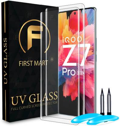 FIRST MART Edge To Edge Tempered Glass for IQOO Z7 Pro 5G, IQOO Z7 Pro, Z7 Pro 5G, UV Curved Screen Protector with Easy Installation Kit