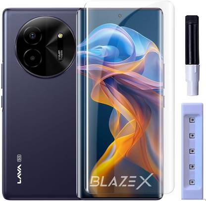 OneTech Edge To Edge Tempered Glass for Lava Blaze X 5G 9H Hardness, Premium UV Screen Protector