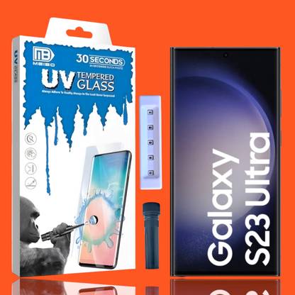 KadWaniya Edge To Edge Tempered Glass for Samsung Galaxy S23 Ultra 5G, Meibo Series 3D Curved (30 Seconds Quick Paste) High Quality UV Liquide Glue Glass with Easy Installation Kit-660