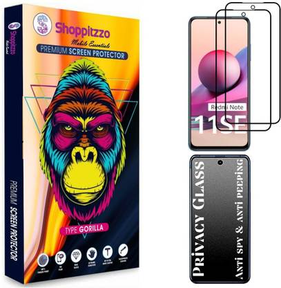 Shoppitzzo Edge To Edge Tempered Glass for REDMI Note 11 SE**Privacy-Anti Spy-Anti Peeping**/Millitary Grade Tempered Glass/Full Screen Coverage-Edge to Edge/9H Hardness/With Easy Installation Kit