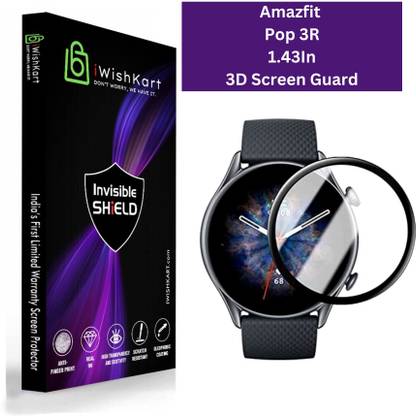 iWishKart Edge To Edge Screen Guard for Amazfit Pop 3R, Pop3r / 3 r 1.43Inch, 3D Curved Original Premium Screen Guard Protector (PMMA)| Edge to Edge Protection | NOT GLASS