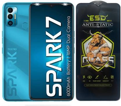 Resolute Edge To Edge Tempered Glass for Tecno Spark 7, ESD Tempered Glass, ESD Screen Protector, Anti Static, Screen Protector