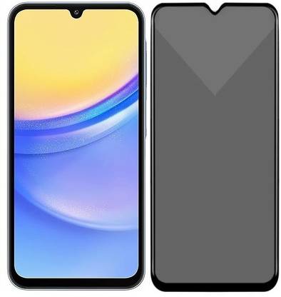 TELESHIELD Edge To Edge Tempered Glass for Samsung Galaxy A15 5G, Privacy Glass, ESD Glass, Anti Peep, Anti Static, Big Curve Glass, Dust Proof, Protector, Tempered Glass, Screen Guard