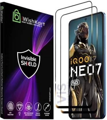 iWishKart Edge To Edge Tempered Glass for iQOO Neo 7, iQOO Neo 7 5G, iq neo7 military grade gorilla glass