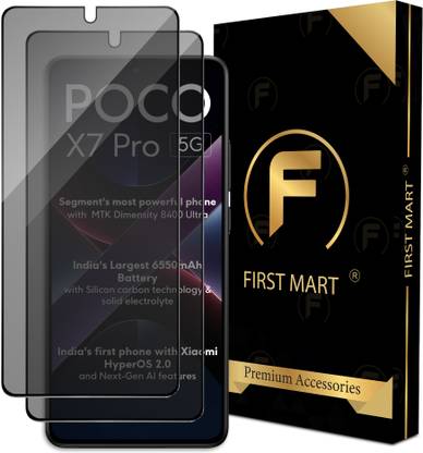 FIRST MART Edge To Edge Tempered Glass for Poco X7 Pro 5G, Poco X7 Pro, Privacy Anti Spy Glass