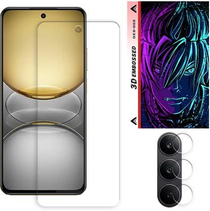 ARBAN Edge To Edge Tempered Glass for Realme C75 4G Tempered Glass Screen Protector | Anti-Scratch | Edge to Edge Full Coverage | 9H Hardness (1 FRONT SCREEN GUARD + 1 CAMERA LENS PROTECTOR + 1 FREE BACK EMBOSSED SKIN002)