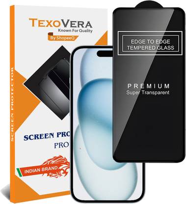 TEXOVERA Edge To Edge Tempered Glass for APPLE Iphone 15 Pro, iphone 15 Pro, Iphone 15 Pro