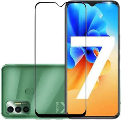 NaturalBuy Edge To Edge Tempered Glass for Tecno Spark 7T-Screen Protector Full HD Quality Tempered Glass Anti-Scratch Edge to Edge Coverage with Easy Installation Kit