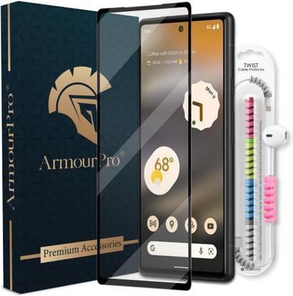 ArmourPro Edge To Edge Tempered Glass for Google Pixel 6A 5G, Google Pixel 6A, Pixel 6A, Google Pixel 7A 5G, Pixel 7A, Google Pixel 7A, 1 OG Tempered Glass with 1 Cable Protector